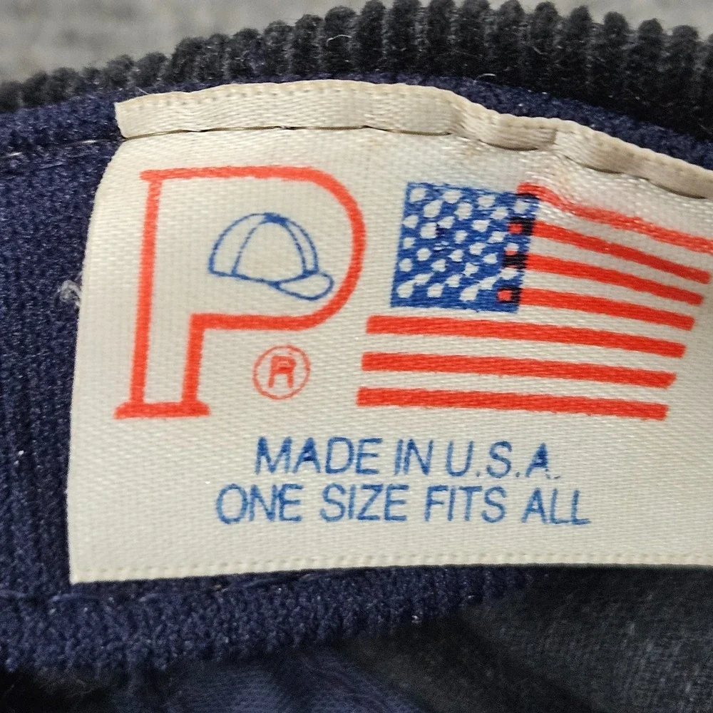 Vintage NRA ILA Corduroy Hat Strapback Navy Blue Eagle Embroidered Style Cap 80s